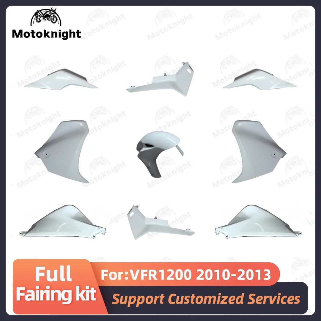 

Комплект обтекателей, подходящий для Honda VFR1200 2010 2011 2012 2013, полный комплект обтекателей для мотоциклов, неокрашенные комплекты кузова, новый АБС-пластик
