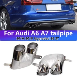 For 2016 to 2018 Audi A6 A7 Exhaust Tailpipe Tailpipe Conversion S6 S7 4 Outlet Sport Stainless Steel Black Tailpipe muffler
