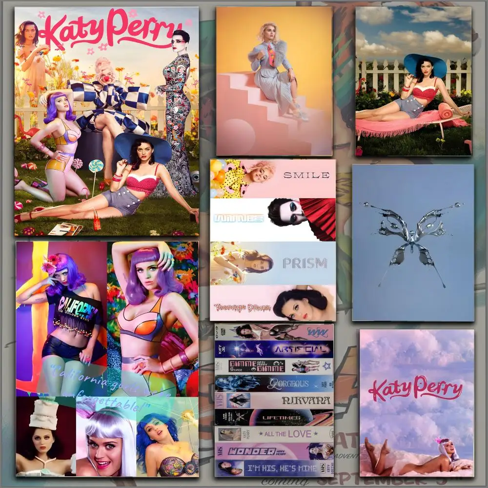 ملصق المغني K-Katy P-Perry HD أنيمي موضوع ساخن المغني/OST/الفيلم مقاوم للماء عصا ذاتية ديكور المنزل #1