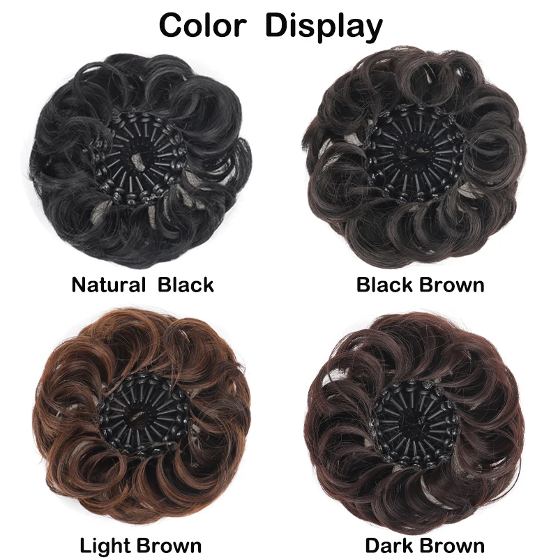 Synthetic Curly Messy Hair Bun Curly Donut Messy Updo Hairpiece Women's Hair Accessories