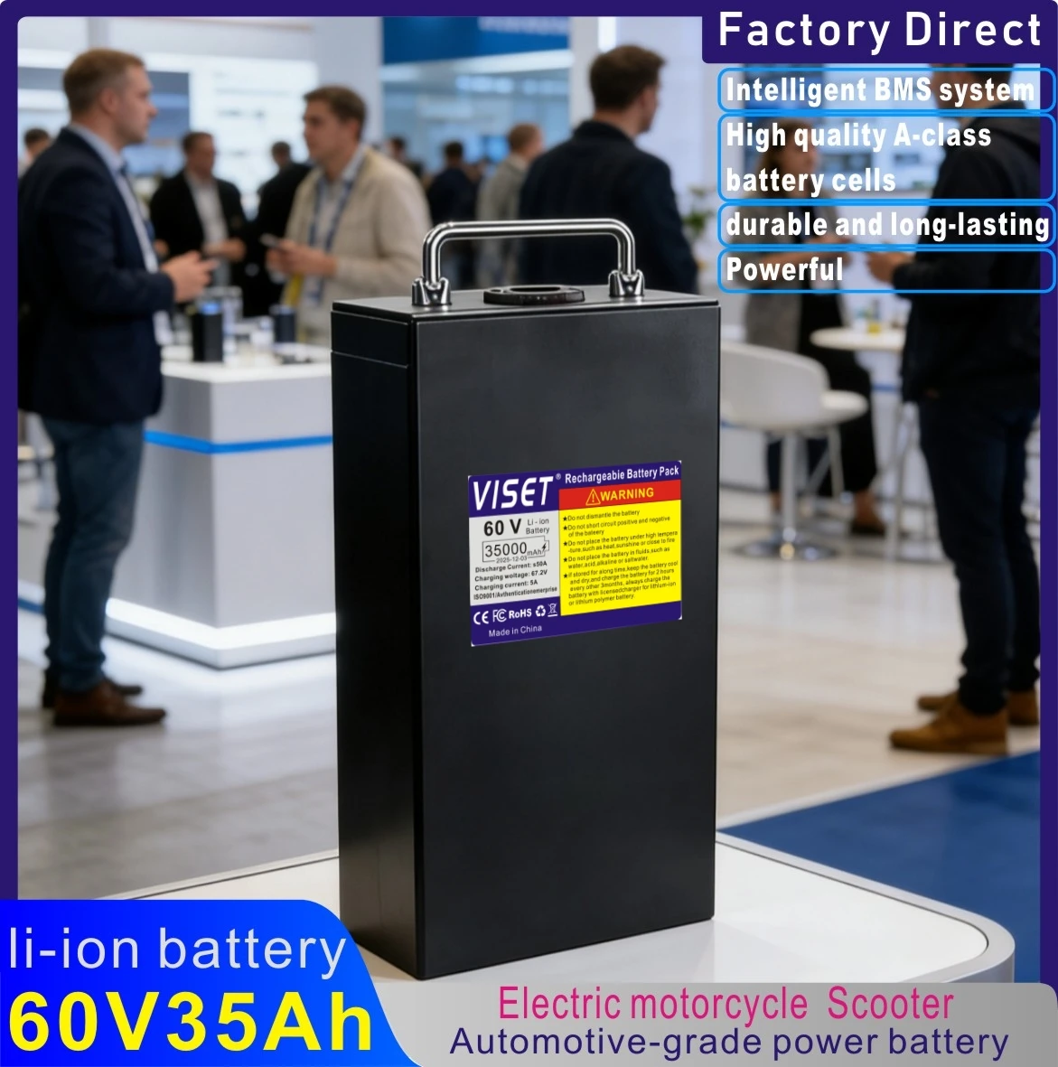 2026 جديد لبطارية دراجة نارية كهربائية هارلي 60 فولت 20 أمبير-35 أمبير 18650 بطاريات ليثيوم مقاوم للماء Citycoco سكوتر قابل للطي #4