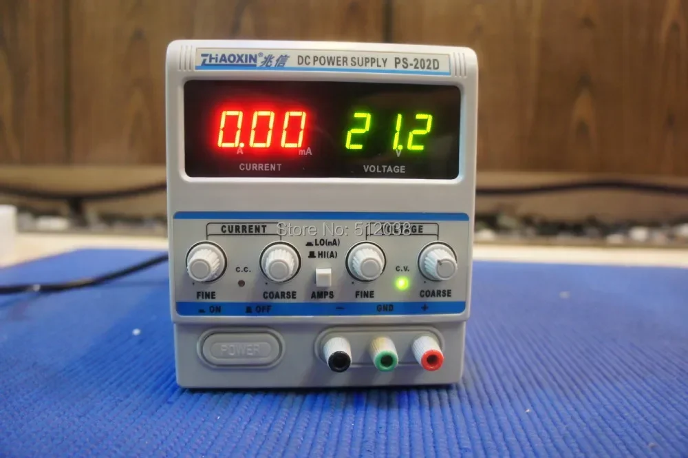 

Zhaoxin PS-202D Variable Linear DC Power Supply Lab Grade (0-20V 0-2A 1mA Display)