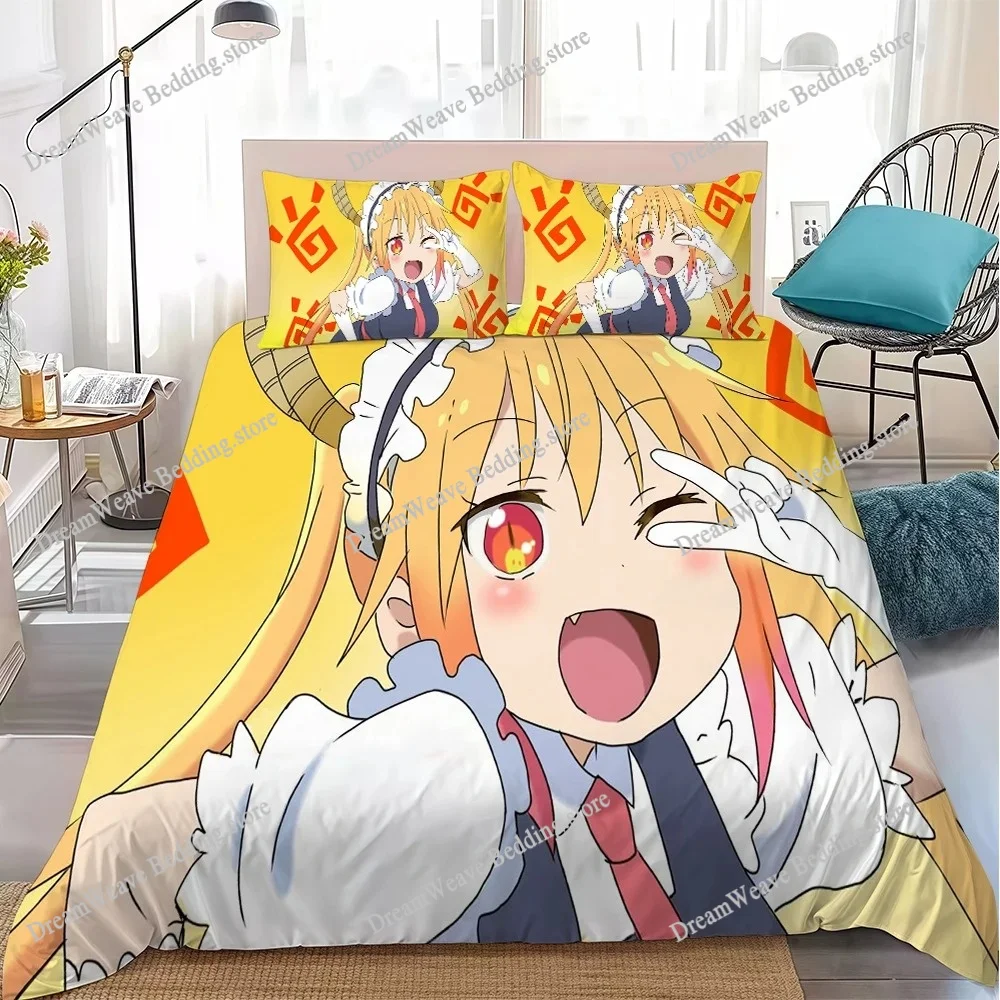 T-Tohru Anime Duvet Cover Set Home Style Bedding Soft Laundry Cotton Bed Student Dormitory Gift