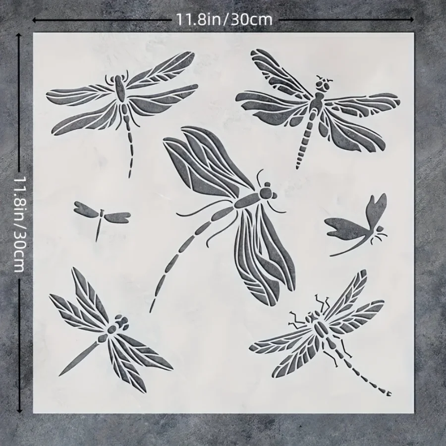 1 قطعة استنسل رسم اليعسوب |   قالب البخاخة DIY القابل لإعادة الاستخدام |   تصاميم اليعسوب المتنوعة |   أداة فنية إبداعية