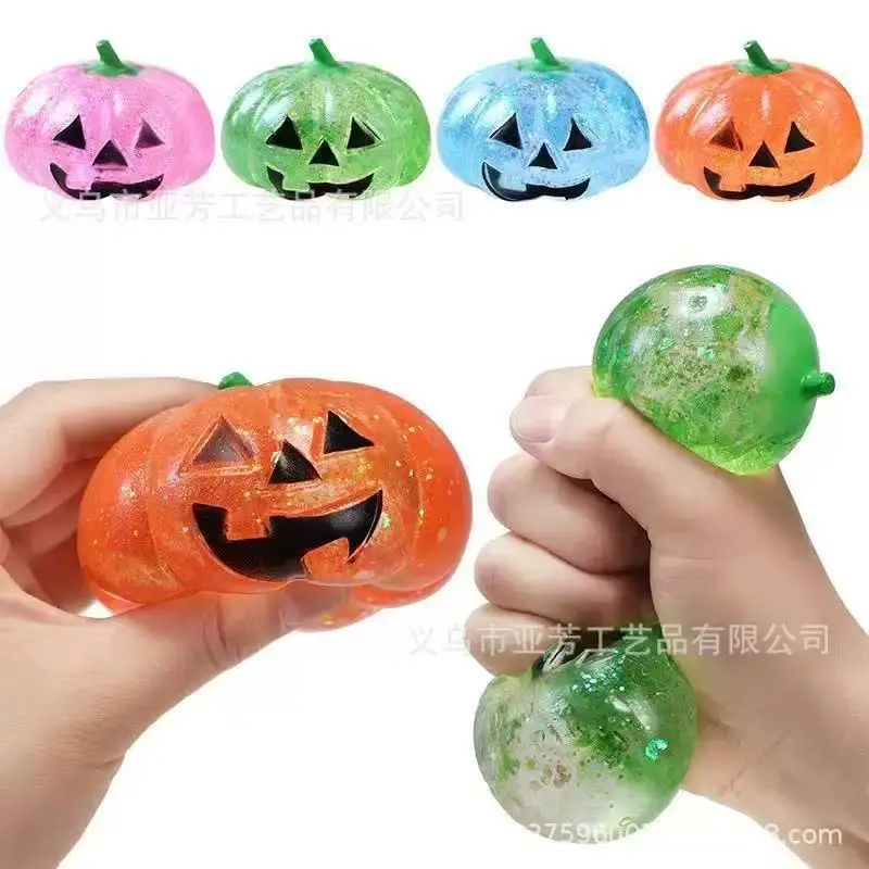 Halloween-Kürbis Maltose-Stressball, Quetschbares Spielzeug, Weicher Stressball mit Langsamer Rückfederung, Fidget-Spielzeug zur Stresslinderung, Lustiges Geschenk für Erwachsene