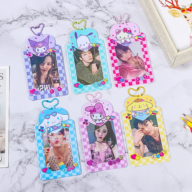 Cartoon Photo Frame PVC Idol Photo Display Photo Sleeves Goo Card Holder Photo Pocket portachiavi photocard Protector Cover