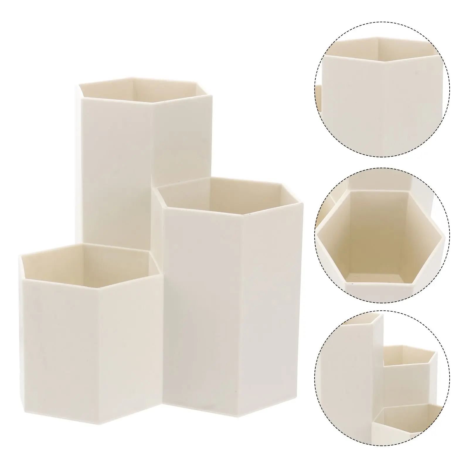 Desk Pen Holder Storage Organizing Stationery Organizer Hexagonal Container Pencil Pot Desktop