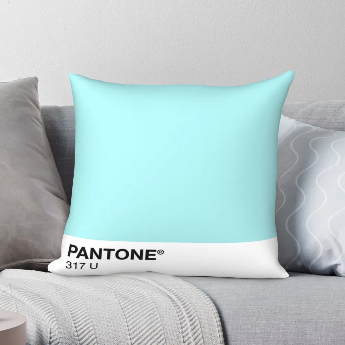 Pantone 317 U Pillowcase Polyester Linen Velvet Pattern Zip Decor Home Cushion Cover