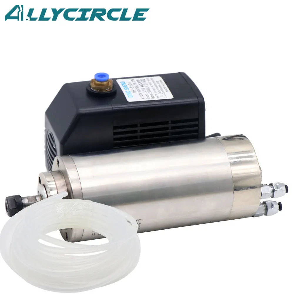 1.5KW Water Cooled Spindle 400HZ 6A AC220V 24000RPM 80MM+75W AC220-240V/50HZ 3.5M 3000L/H Water Pump for CNC Router