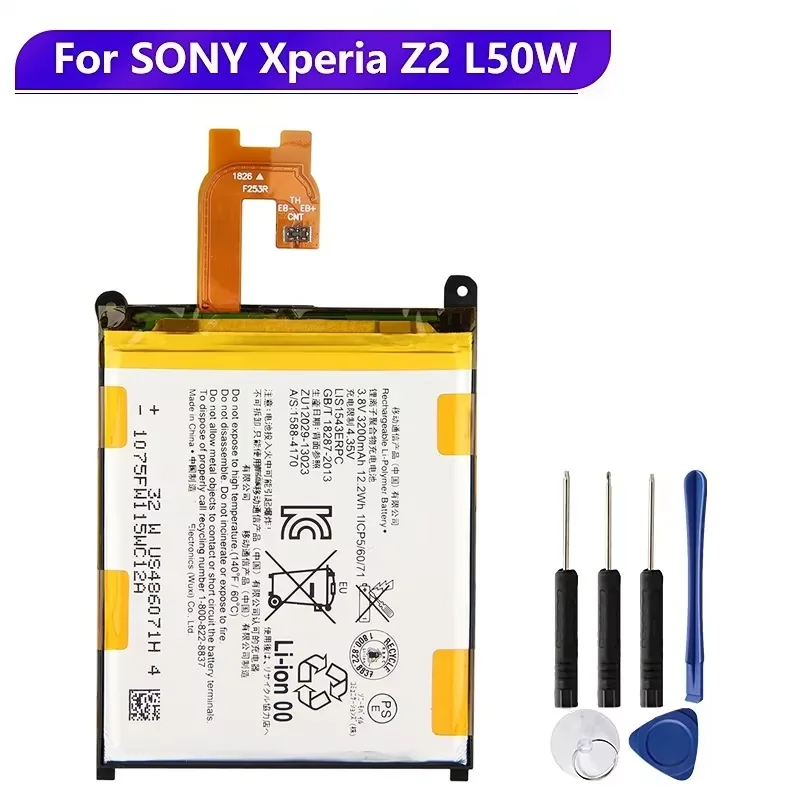 Production in 2024 Replacement Battery LIS1543ERPC For SONY Xperia Z2 L50w Sirius SO-03 D6503 D6502 Phone Battery 3200mAh