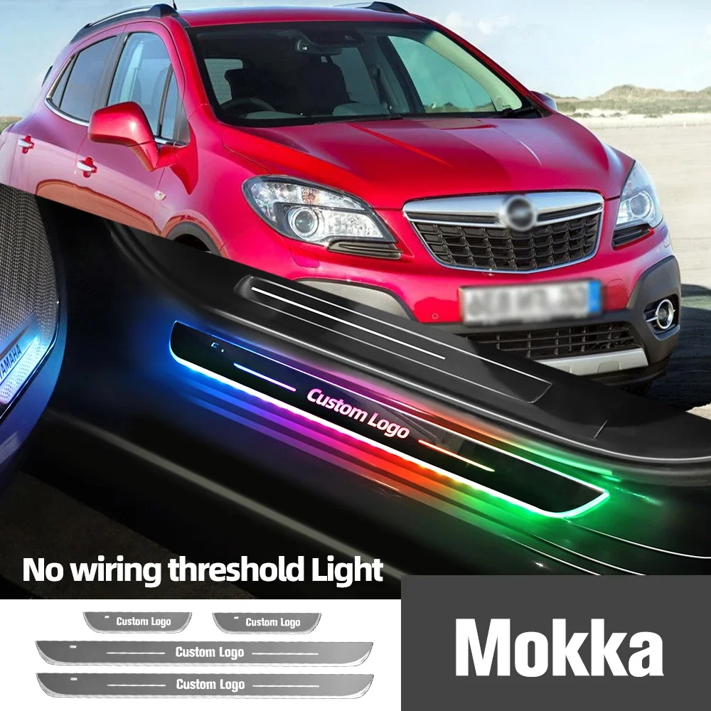 

For Opel Mokka 2012-2020 2018 2019 2020 2021 Car Door Sill Light Customized Logo LED Welcome Threshold Pedal Lamp Accessories