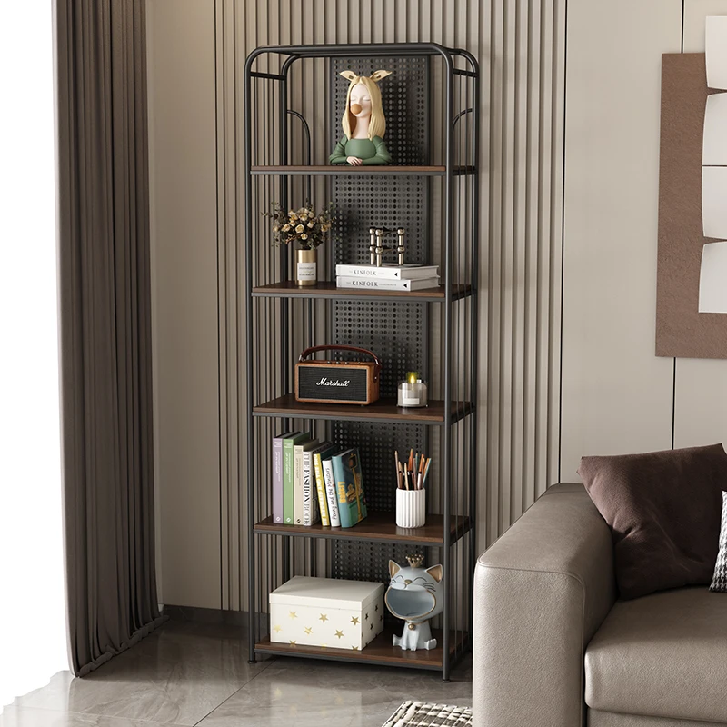 Rak Buku Mewah Ringan Rak Lantai Rak Penyimpanan Besi Tempa Multi Lapis Bermutu Tinggi Rak Display Ruang Tamu Penyimpanan Papan Lubang