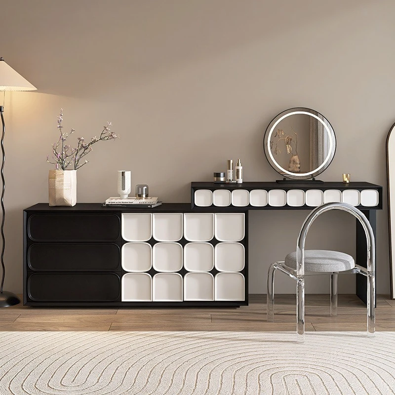 Italian minimalist paint dresser chest cabinet integrated bedroom simple end of bed makeup table retractable multi-function