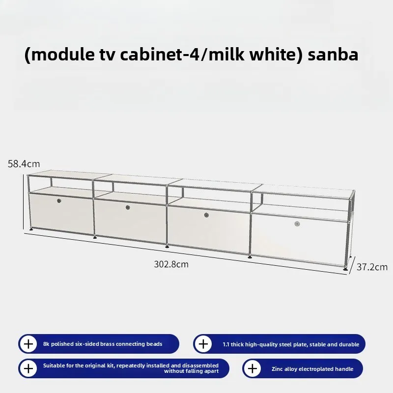 Gabinete de cubo de almacenamiento de TV de diseño, fábrica de borde de acero inoxidable Medieval, gabinete Simple moderno ins
