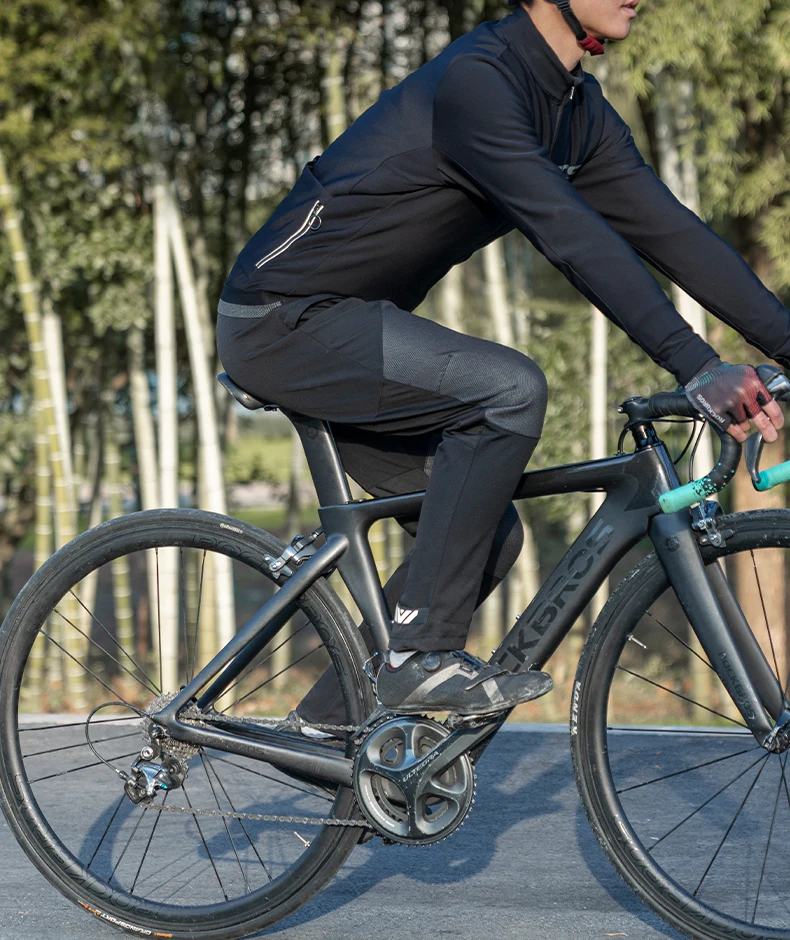 ROCKBROS Fahrrad Hosen Winter Fahrrad Lange Hosen Thermische Fleece Reflektierende Radfahren Hosen Warme Winddicht Männer Sport Hose EUR Größe – Detail 5