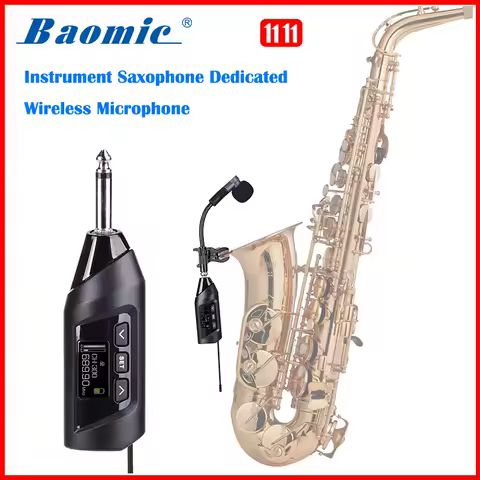 Baomic TR-15 Strumento musicale Sassofono Microfono wireless dedicato Riverbero 6 Regolazione EQ Regolazione dell'equilibro