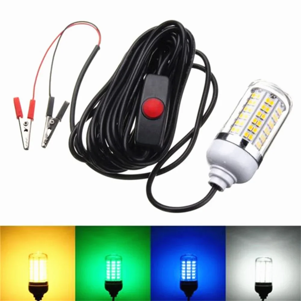 Luz LED de pesca, lámpara subacuática para peces AC/DC12V Ip68, focos de cebo, señuelo atractivo para recoger gambas, calamar, Krill Multicolor