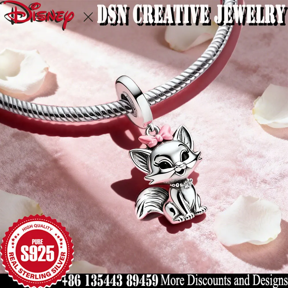 

Ювелирные изделия DSN, креативный кулон из стерлингового серебра 925 пробы, очаровательное мультяшное животное, лиса, розовый бант, бусины «сделай сам», женские модные роскошные ювелирные изделия, подарок