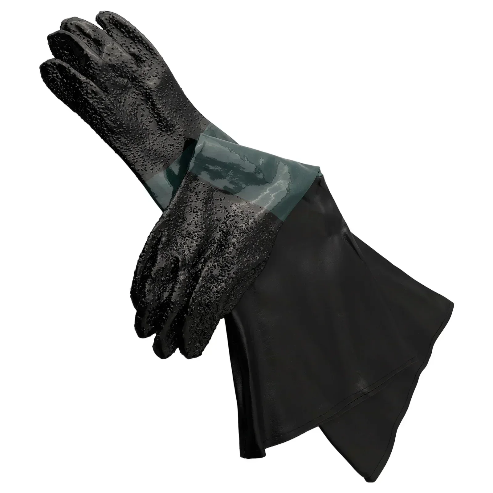 

Sandblasting Gloves Sand Blasting Glove 1 Pair 65cm Length For Heavy-Duty Sandblasting Green + Black Work Gloves