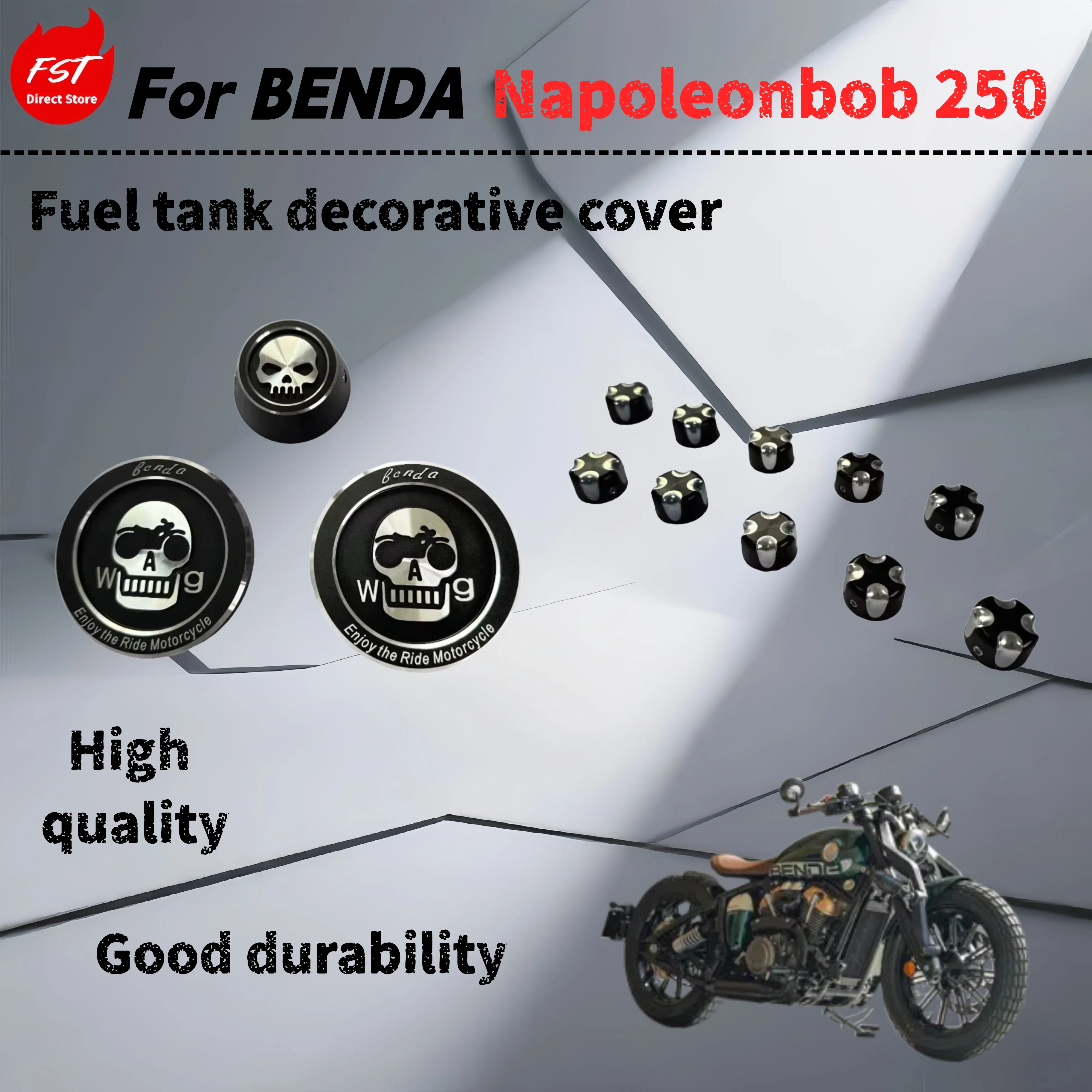 

For Benda Napoleonbob 250 modified fuel tank decorative cap front and rear gear lift foot foot mount coupling decorative cover