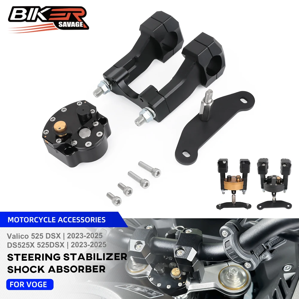 

2025 For VOGE 525DSX Steering Stabilize Damper Bracket Mount DS525X Valico 525 DSX Motorcycle Linear Reverse Safety Absorber Kit
