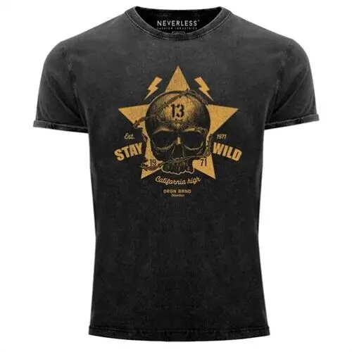 

Безверный®Футболка Herren Totenkopf, винтажная рубашка с рисунком черепа