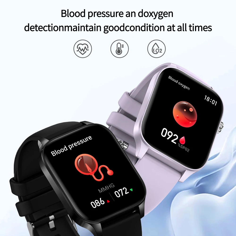 BT Call Smartwatch 1.85 Inch 240*286 HD Square Screen 250mAh Battary Smart Watches Sports Sleep HeartRate Monitor Remote Control