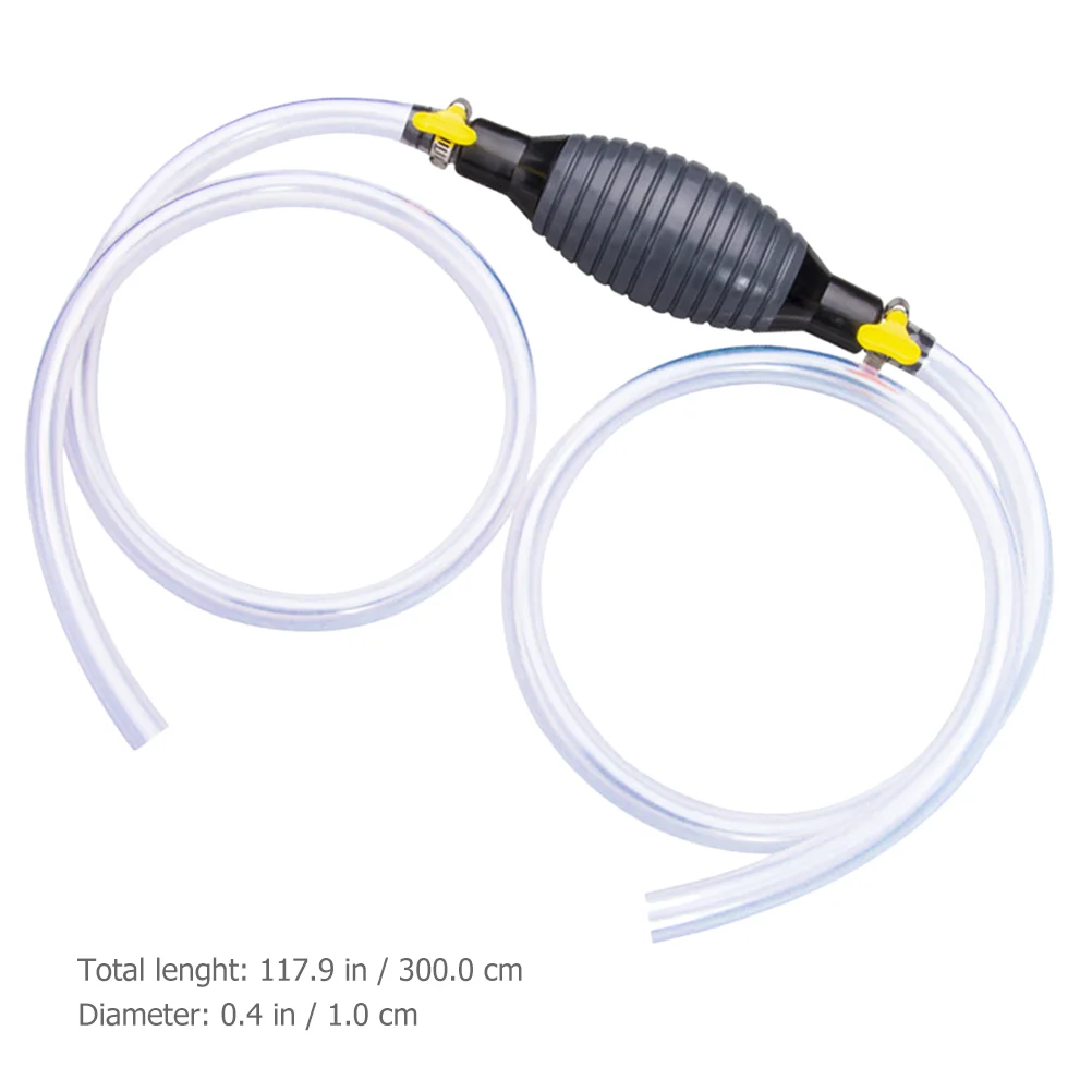 

Gasoline Transfer Pump Hose Oil Suction Pipe Manual Water Fuel with Hoops Household