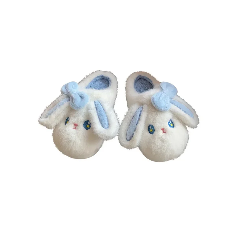 Funny Cute Bunny Warm Plush Cotton Slippers Women 2022 Winter Female Home Slipper Anti-skid Soft Soled Rabbit Shoes