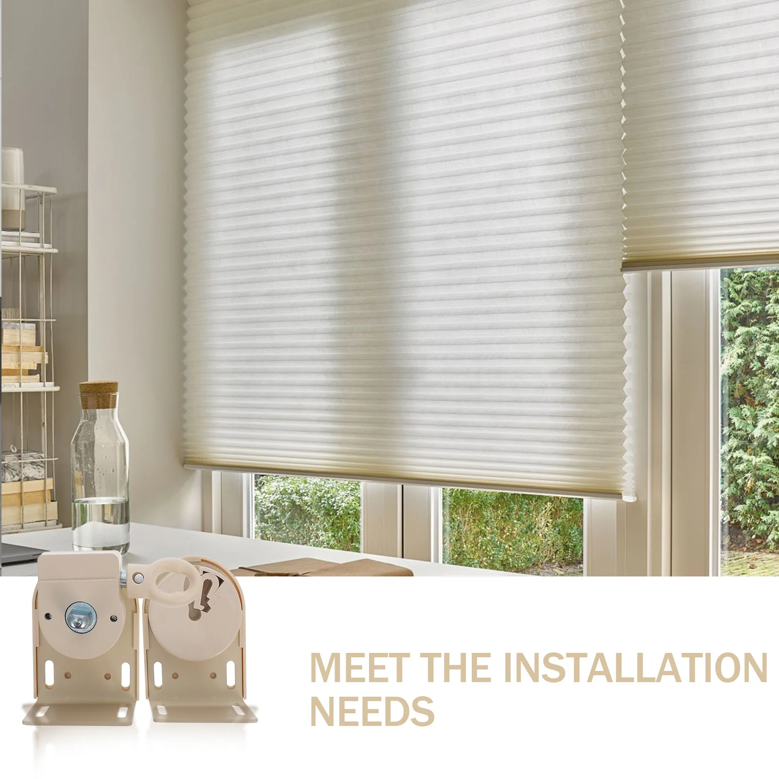 

2Pcs Roller Shutter Strap Blind Brackets White Universal Mounting Brackets Exterior Sunshade Outdoor Indoor Roller Blinds