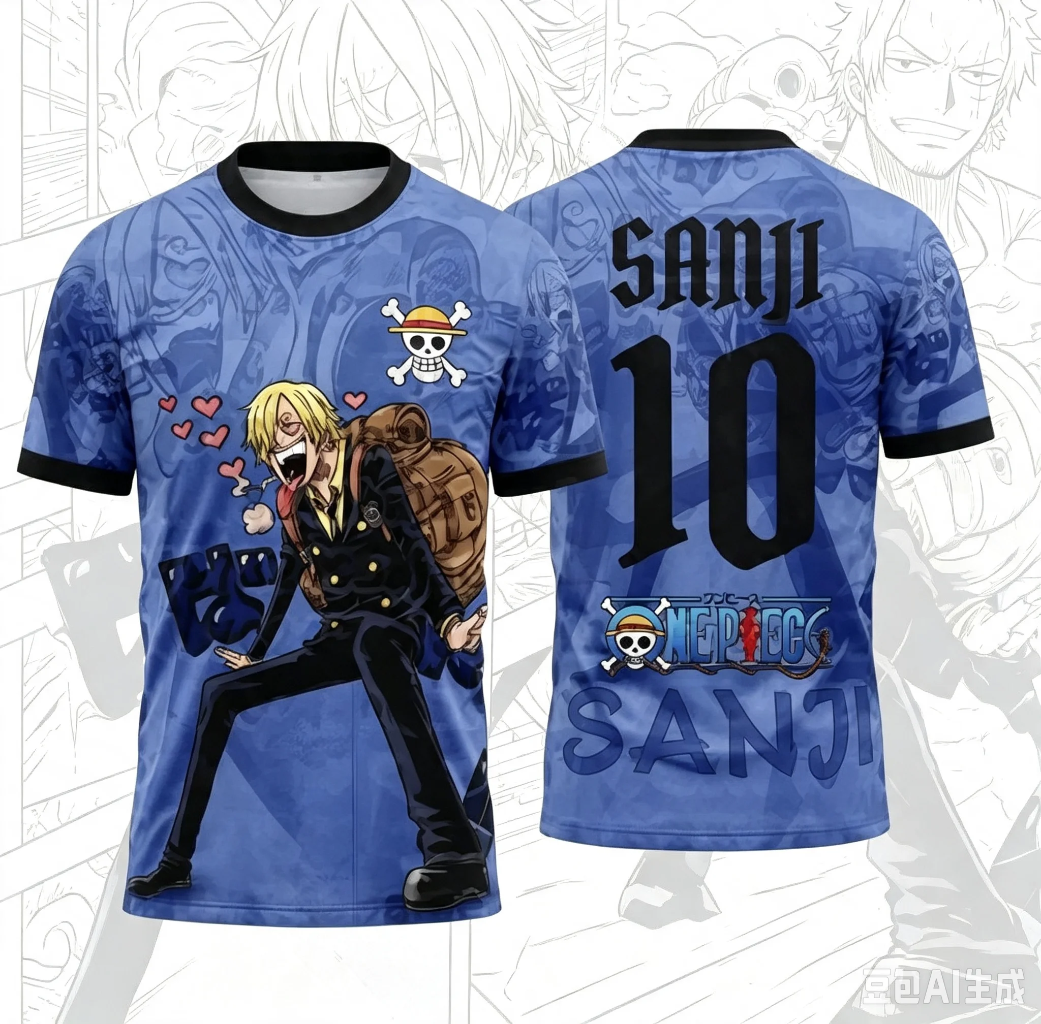 2026 One Piece Graphic T-shirt Japanese anime football jerseys Sports Dry Quickly Men's T-Shirt Children's Clothing Tee Woman