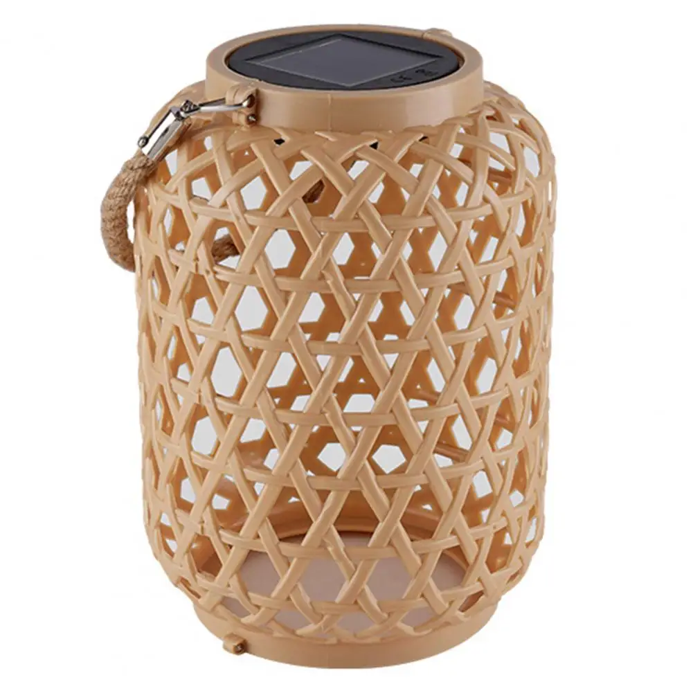 

Woven Lamp Outdoor Solar Panel Garden Light Elegant Bamboo Solar Woven Lamp for Garden Decor Soft Waterproof Rechargeable