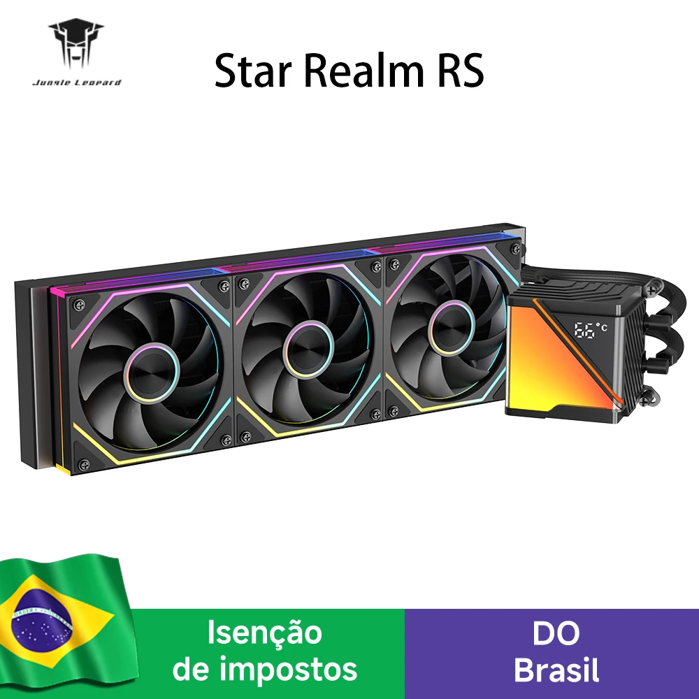 Water Cooler Jungle Leopard Star Realm RS, aRGB Com tela LCD 240 e 360