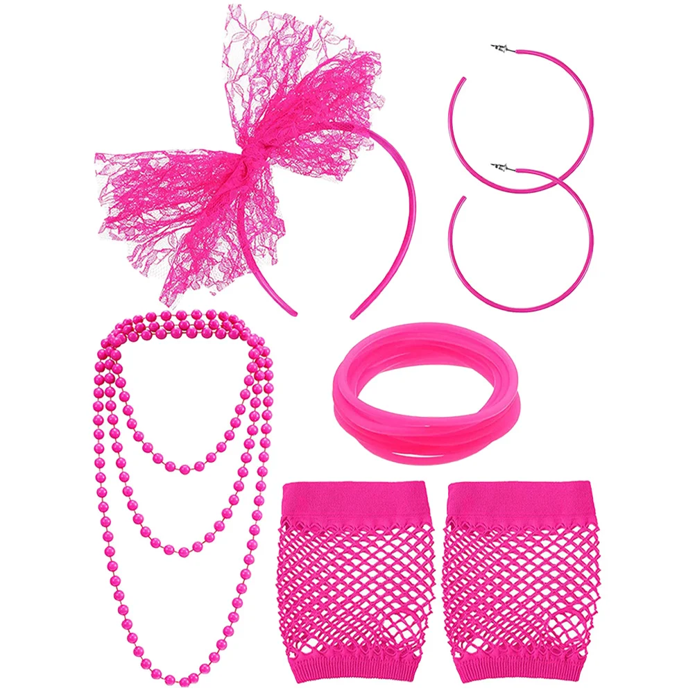 

1 комплект, ожерелье в стиле ретро, браслет, серьги, повязка на голову, вечерние сувениры, реквизит для фотосессии 70-х, 80-х годов, диско-костюм, декоративная повязка на голову