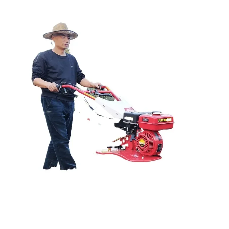 Rotary tillage loosening soil tillage turning soil small farming hand holding ridge rake trench tillage machine