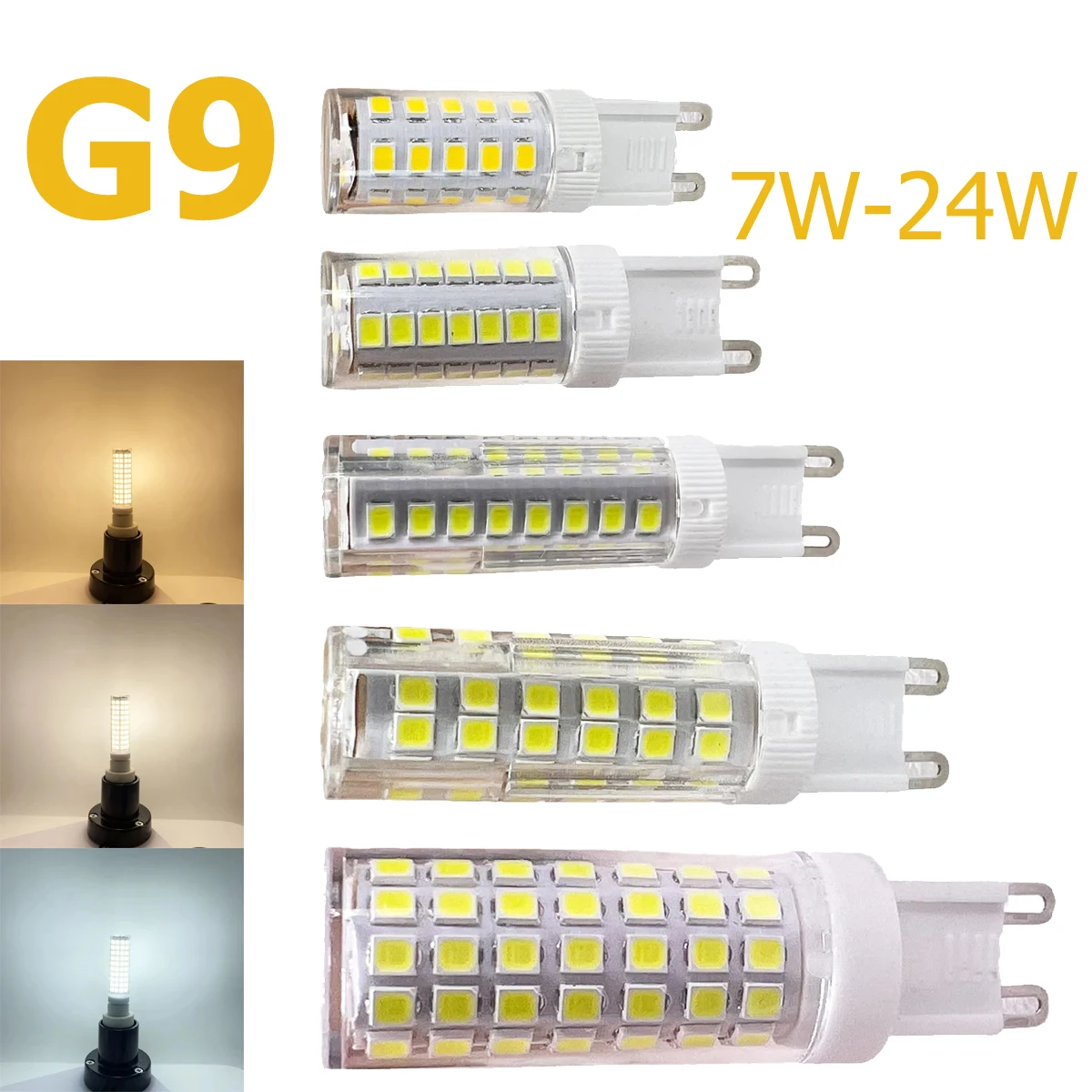 Led Bulb 7W 9W 12W 15W 18W 20W 24W Lamp Ac220V G9 Smd2835 Lights Warm/Cool White 360° Lighting Energy Decorative Corn Bulbs