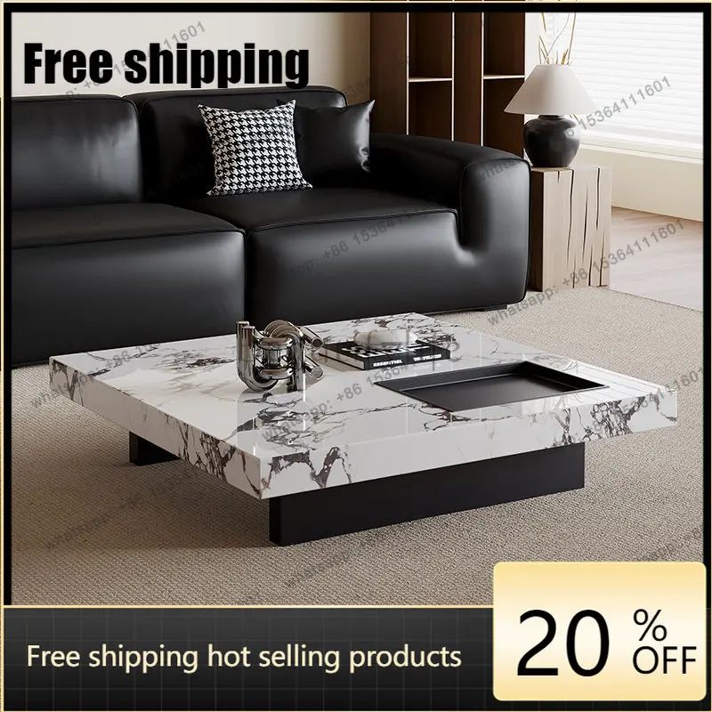 Vintage Minimalist Coffee Table Italian Furniture Luxury Modern Side Table Space Saving Mesa De Centro Living Room Furniture Fac