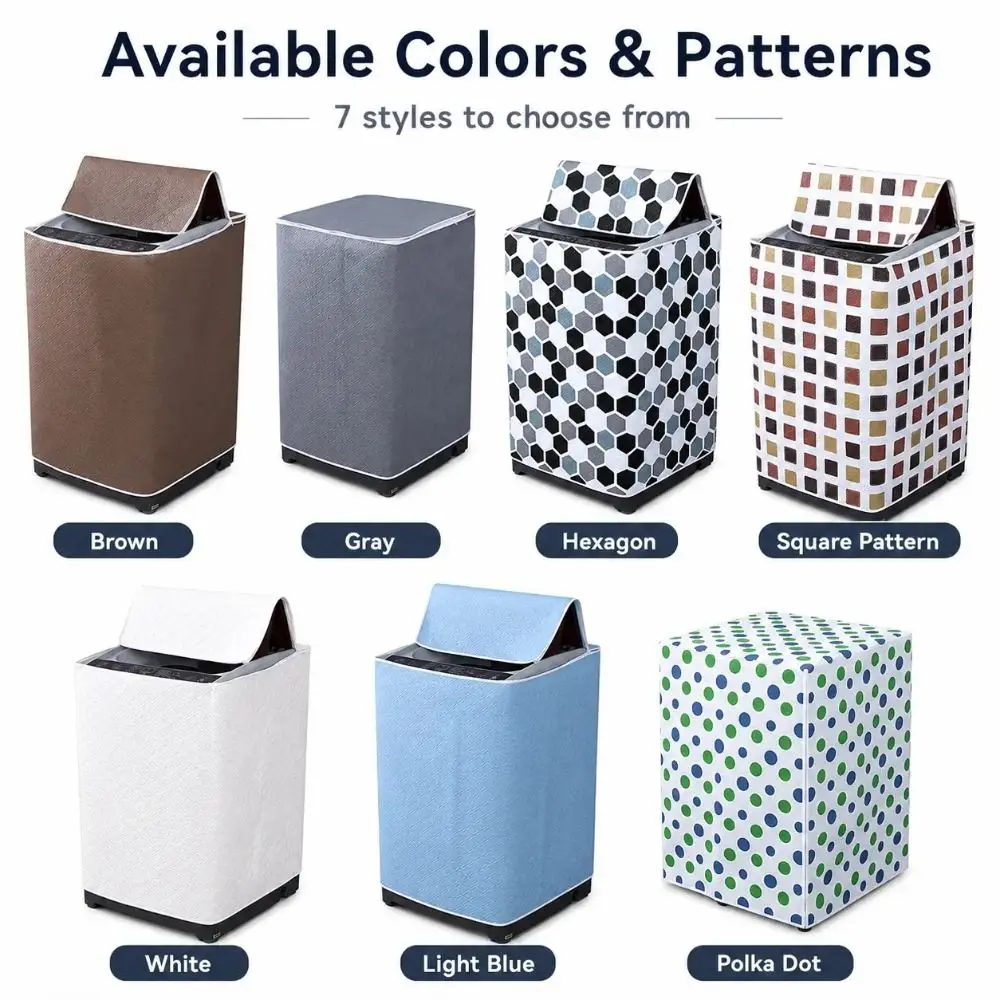 PEVA Washing Machine Cover UV Resistant Waterproof Top Load Washer Cover Foldable Top Dustproof Laundry Machine Cover