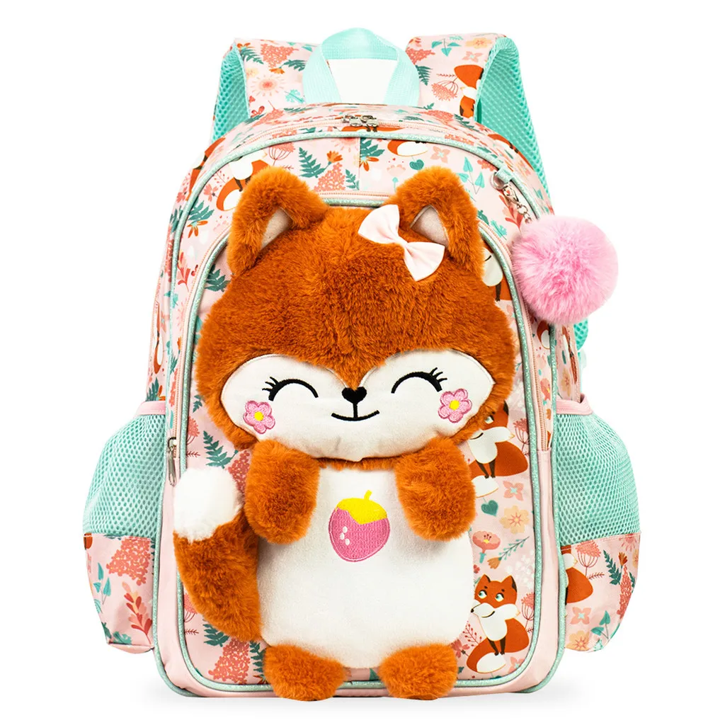 Kids Plush Backpack Large Capacity Cute Cartoon Animal Girls School Bag 2026