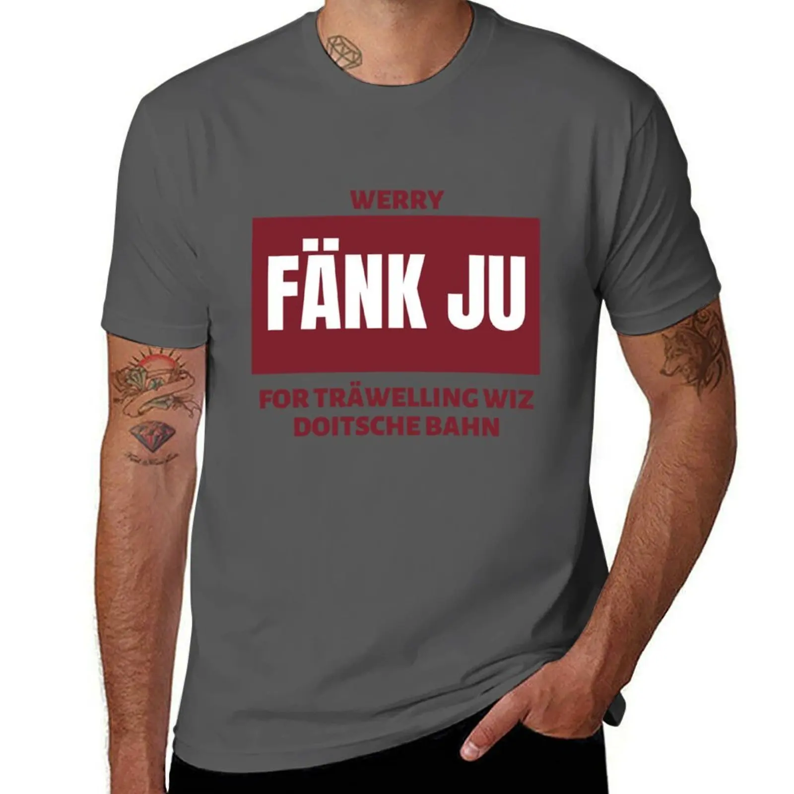 

Fnk Ju For Trwelling Wiz Doitsche Bahn T-Shirt Big and Tall Casual T-Shirt