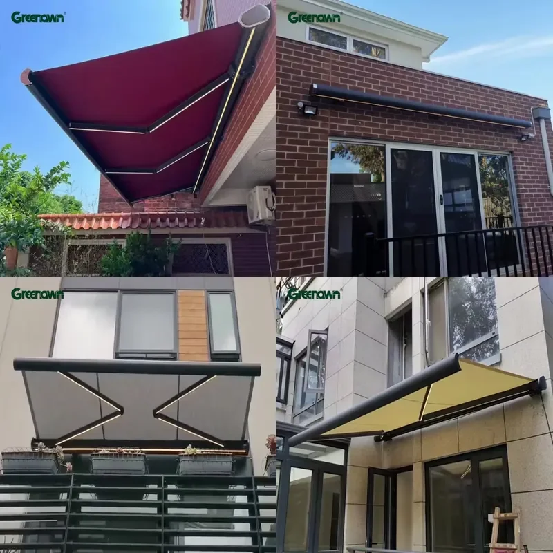 Recommended Products Awning Manufacturer Full Cassette Wind Resistant Retractable Smart Motorized Folding Arm 16x13 Awnings