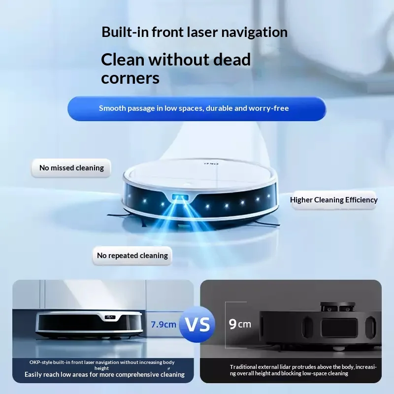OKP K5Ultra Sweeping Robot Vacuum Front built-in laser navigation Robot Vacuum Cleaner Wit crossing obstacles Smooth low space