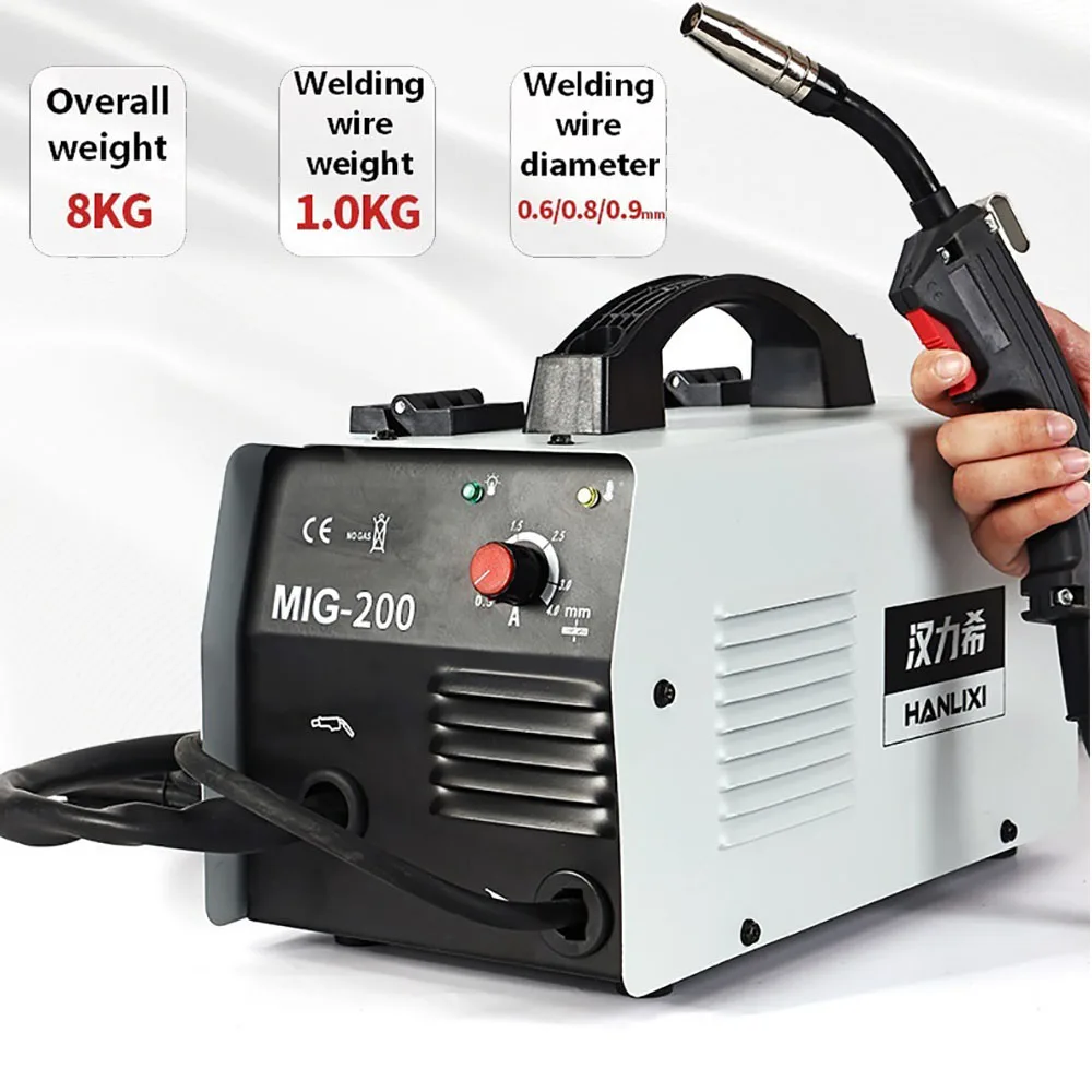 5000W 200A Small Semi-automatic for Welding Machine Gasless MIG Welding Machine Without Gas Flux Core Wire Inverter MIG Welder