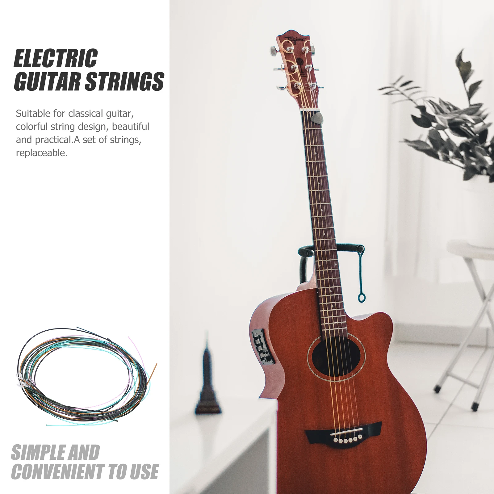 

6 Pcs Colorful Strings Guitar Accessories Electric Parts and Musical Instrument