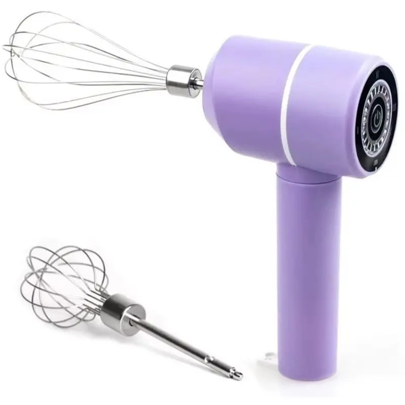ABMH-Cream Whisk Mini Electric Egg Beater Rechargeable Handheld Stainless Steel Rust-Resistant Drop-Proof Milk Frother B