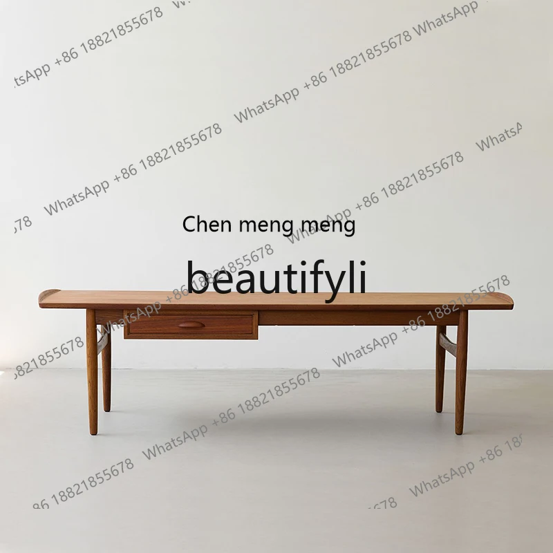 

Vintage coffee table Nordic furniture combination log Danish style cherry wood solid wood corner table H