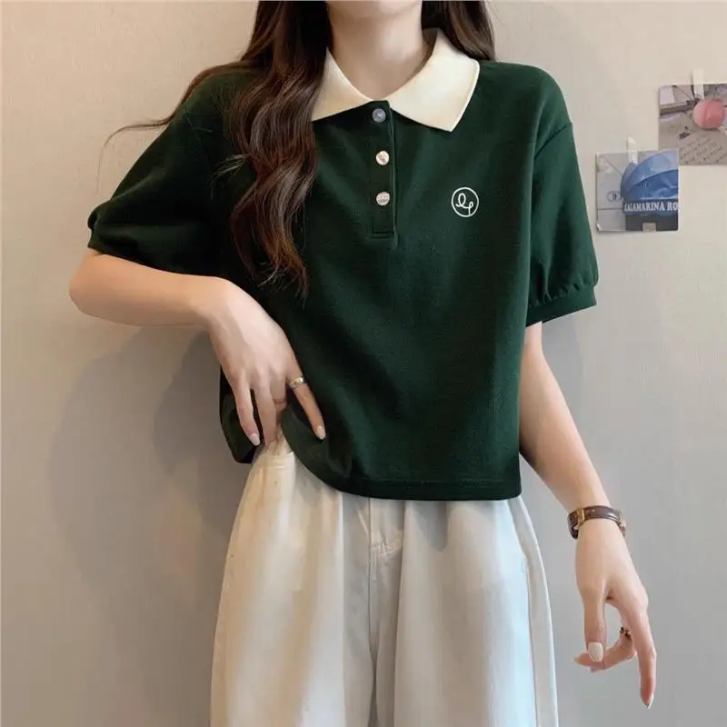 

Женская летняя футболка Slim Fit с коротким рукавом, больших размеров, повседневная, свободного кроя, для коррекции фигуры, укороченный топ