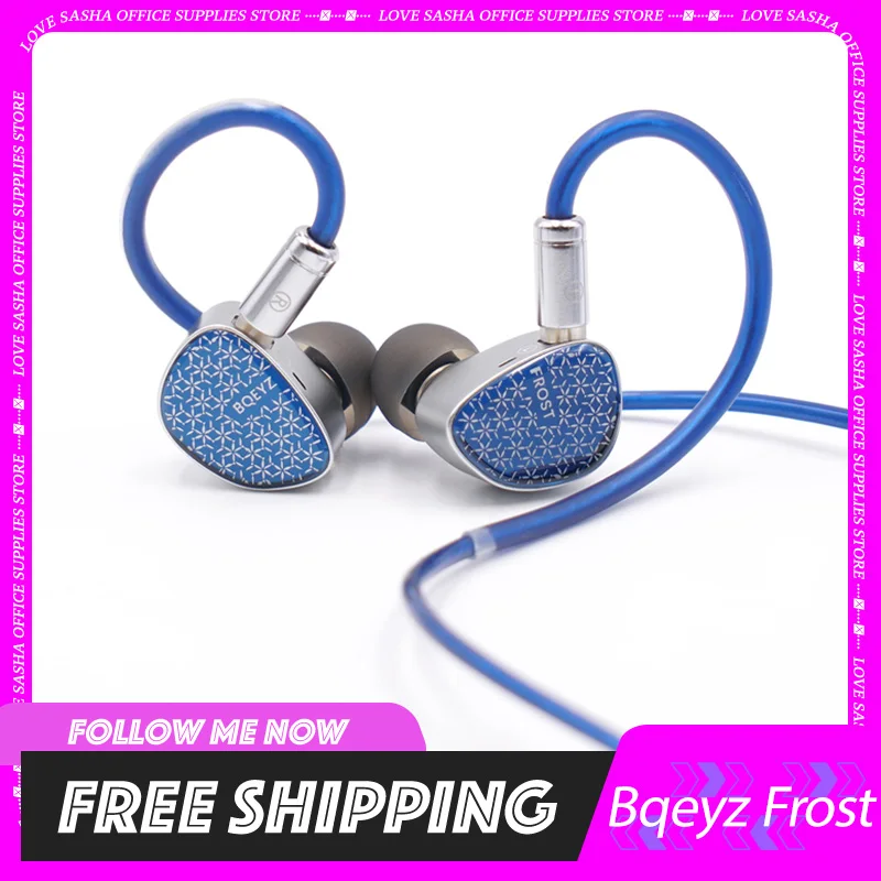 Bqeyz Weather Series Frost Hifi Wired Earphone Micro Planar Driver Dynamic Driver Iem Silver-Plated Cable Glass Faceplate Custom