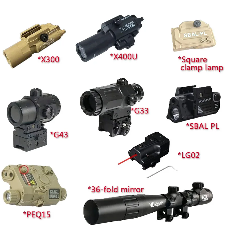 2026 Updated PEQ15 X300 X400U Light Set,20mm Rail Fitting Laser Flashlight For Multi‑Scene Outdoor CS Simulation Use