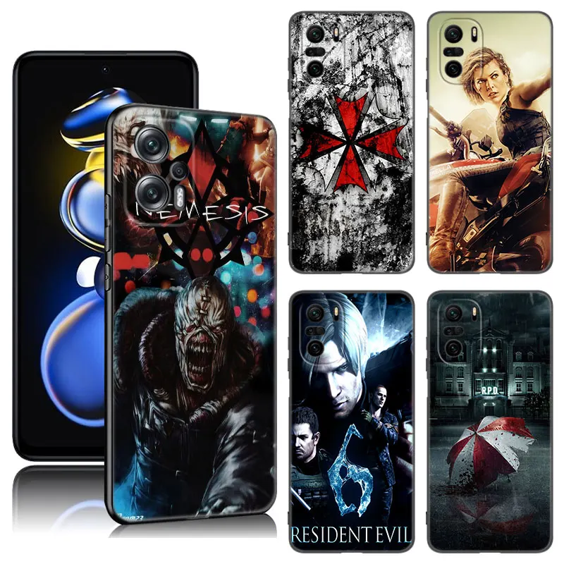 R-resident Evil Game Phone Case For Xiaomi POCO X3 X4 NFC F5 M2 M3 M4 M6 X5 Pro F3 F4 GT 5G C31 C55 M5S Black Silicone Cover